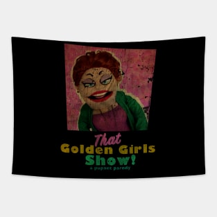 VINTAGE TEXTURE - Rue McClanahan - THAT GOLDEN GIRLS SHOW - A PUPPET PARODY SHOWS Tapestry