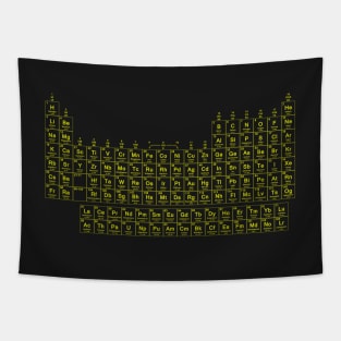 Yellow Glow Periodic Table Tapestry