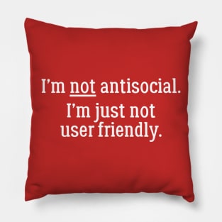 I'm Not Antisocial. I'm Just Not User Friendly. Pillow