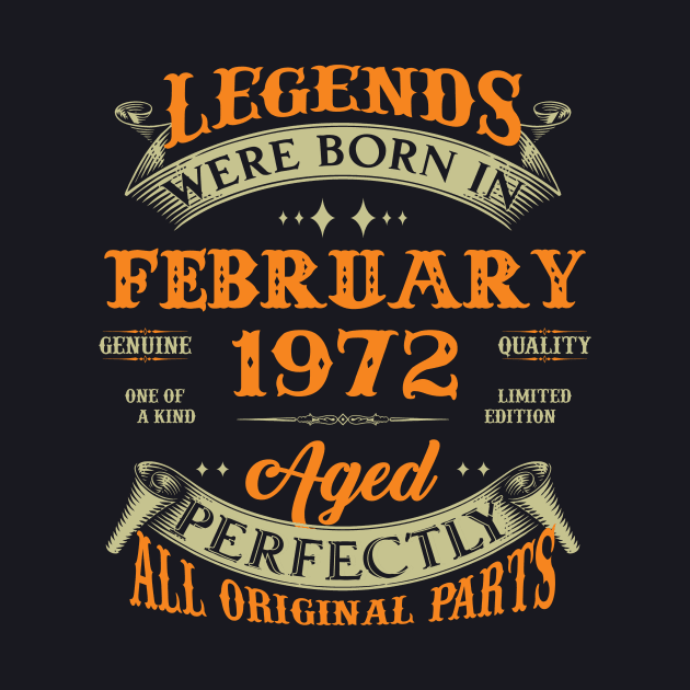 51st Birthday Gift Legends Born In February 1972 51Years Old by Buleskulls 