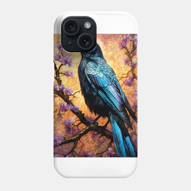 Crow bird painting colors art #crow Phone Case by JBJart