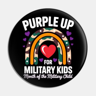Purple Up For Military Kids Military Child Month Rainbow Pin