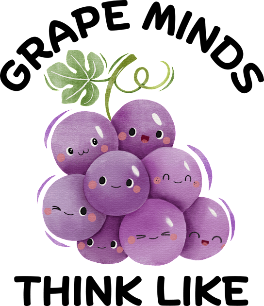 Grape Minds Think Alike | Grapes Pun Kids T-Shirt by Allthingspunny