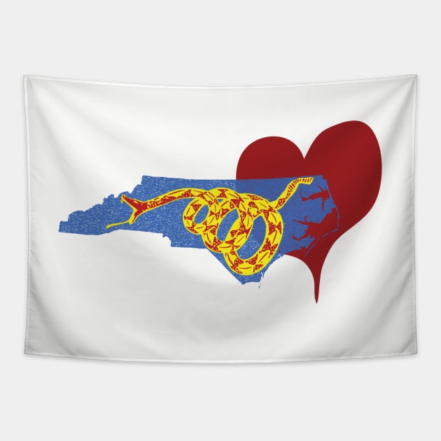 Love North Carolina Gadsen Snake Tapestry by pelagio