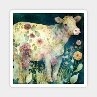 Cow, Watercolor Farm Animals Magnet