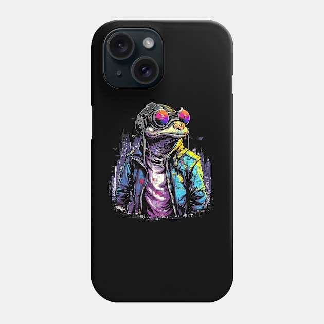 Cyberpunk frog Phone Case by RosaliArt