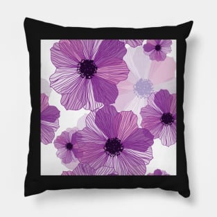 Pretty Purple Poppies Pillow