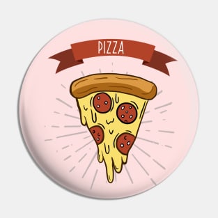 slice of pizza. Vector art with pizza. Illustration in cartoon style Pin