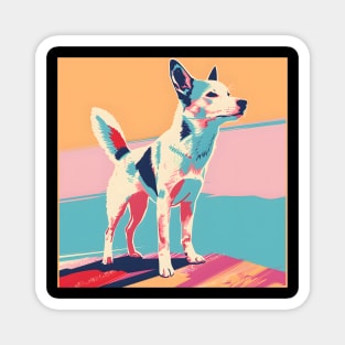 Retro Canaan Dog: Pastel Pup Revival Magnet