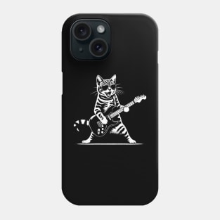 Guitar Cat Novelty Rock Music Band Concert Funny Cat Phone Case