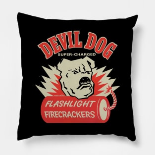 VINTAGE FIRECRACKER DEVIL DOG Pillow