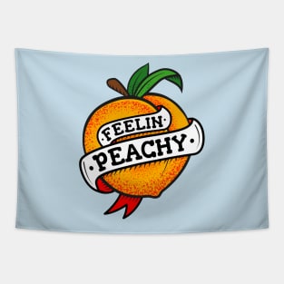 Feelin Peachy Retro Tattoo Style Tapestry