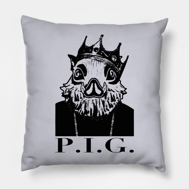 Notorious P.I.G. Rapper Corps Pillow by Electrovista