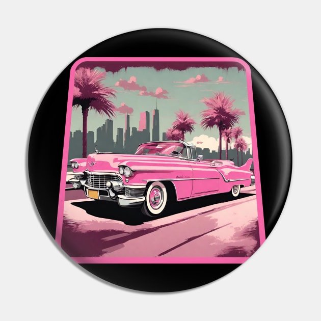 Pink Cadillac Pin by Ilustradamus