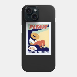 Digitally Restored "Please Keep The Park Clean" WPA Reprint Phone Case