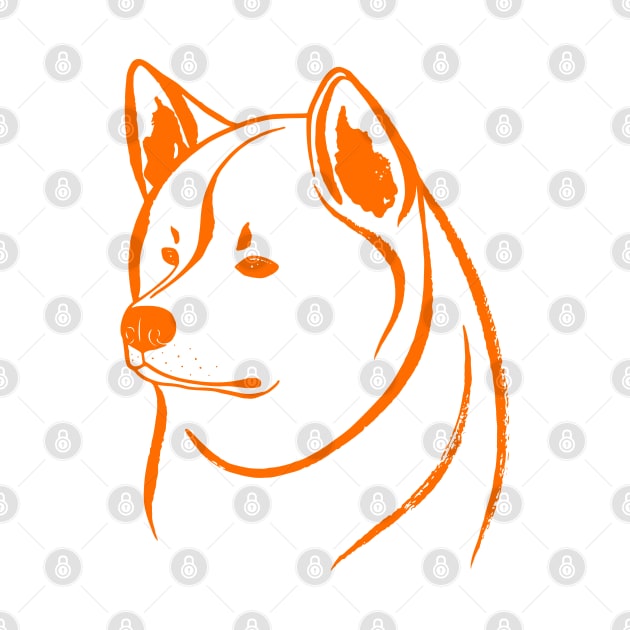 Akita Inu (White and Orange) by illucalliart