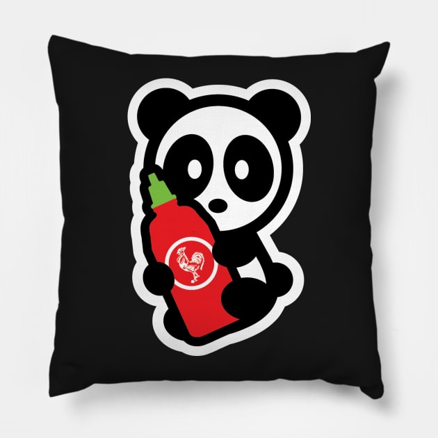 Panda Bambu Brand Hot Chili Sauce Bottle Vietnamese Pho Noodle Noods Asian Bomb Delicious Fire Emoji Pillow by Bambu