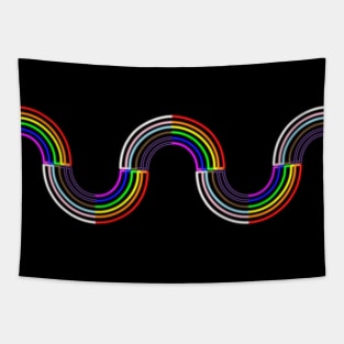 Progress Pride Neon Light Rainbow 1 Tapestry