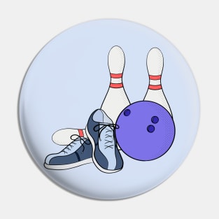 Pins ball and shoes for bowling Pin