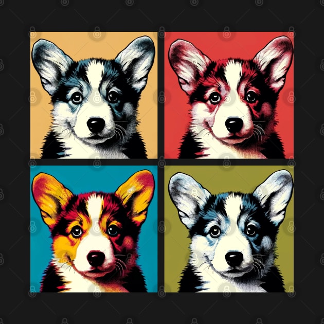 Pop Retro Art Cardigan Welsh Corgi - Cute Puppy by PawPopArt