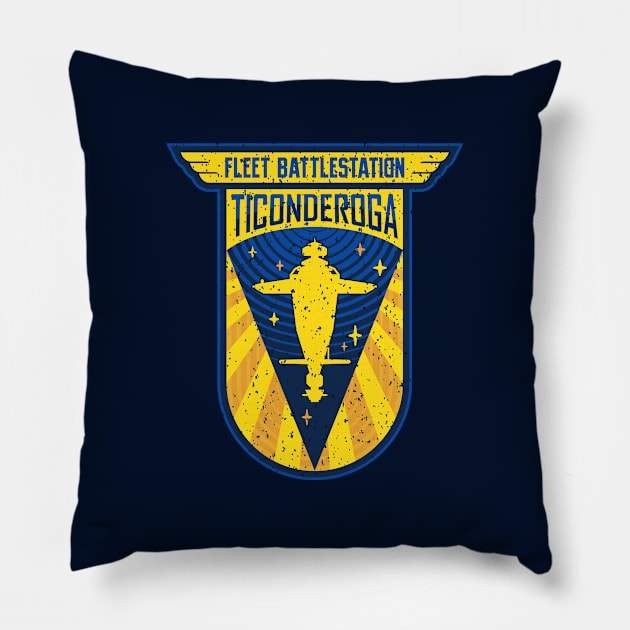 Fleet Battlestation Ticonderoga - Distressed Pillow by DCLawrenceUK