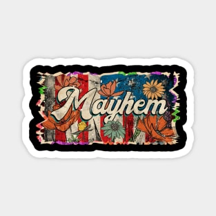 Retro Pattern Mayhem 80s 90s Birthday Vintage Style Magnet