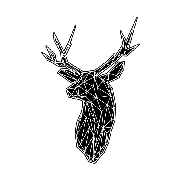 White Lines Stag Trophey Head by dotsan