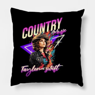 taylor//retro vector neon Pillow