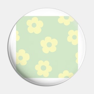 Chunky Retro Flowers - Cute Pastel Seafoam Pin