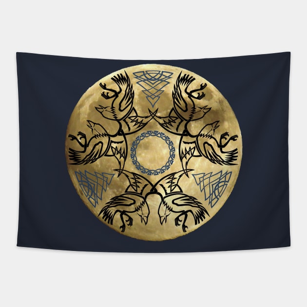 Hugninn and Munin Tapestry by KnotYourWorld4