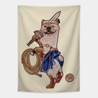 Bulldog - Strong Woman Tapestry