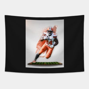 Nick Chubb Cleveland Sports Art Tapestry