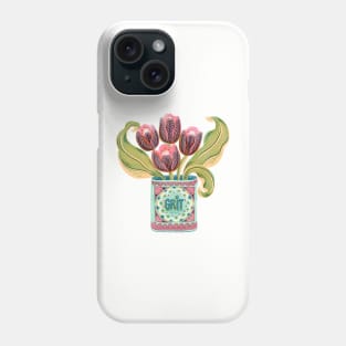 Self Care Spring Grit Tulip Vintage Retro Tin Can Phone Case