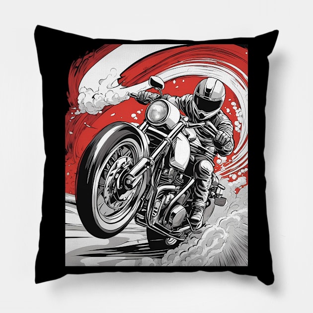 Motobiker Life Pillow by animegirlnft