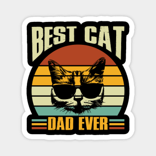 Best Cat Dad Ever - Vintage, Cat Father, Retro, Gift, Men Magnet
