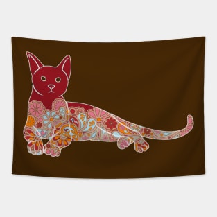 Elegant Relaxing Cat Tapestry