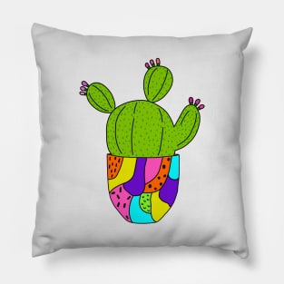 Cute Cactus Design #85: Super Colourful Cactus Pot Pillow