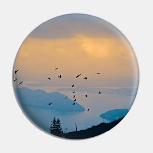 Lake Panorama / Swiss Artwork Photography Pin