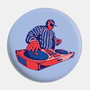 Old School DJ Cartoon Pin