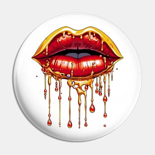 Red Lips Funny Kiss Pin