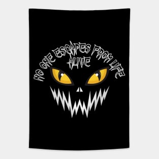 No One Escapes From Life Alive - Yellow Eyes Tapestry