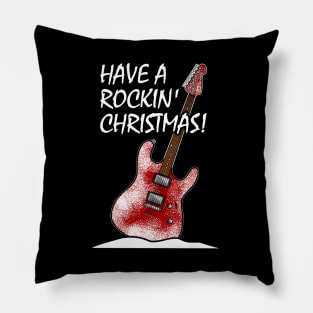 Have A Rockin' Christmas Electric Guitar Pillow
