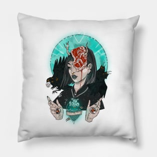 Girl and crows Pillow