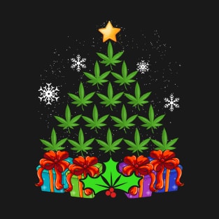 Funny Canabis Christmas Tree Decor Gift Xmas Men Women T-Shirt