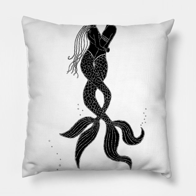 Mermaids Pillow by Ava Ray Doodles