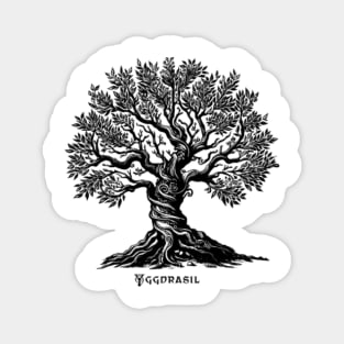 Vintage Yggdrasil - Norse Mythology Art - Tree of Life Illustration Magnet