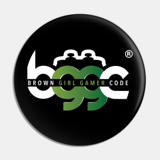 Brown Girl Gamer Code Horizontal Logo - Dark Mode Pin