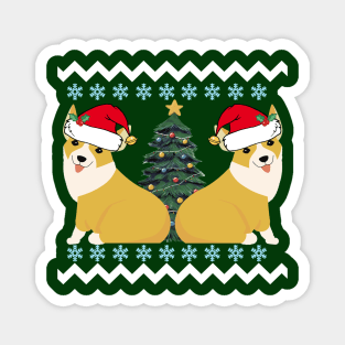 Cute Christmas Corgi Santa Magnet