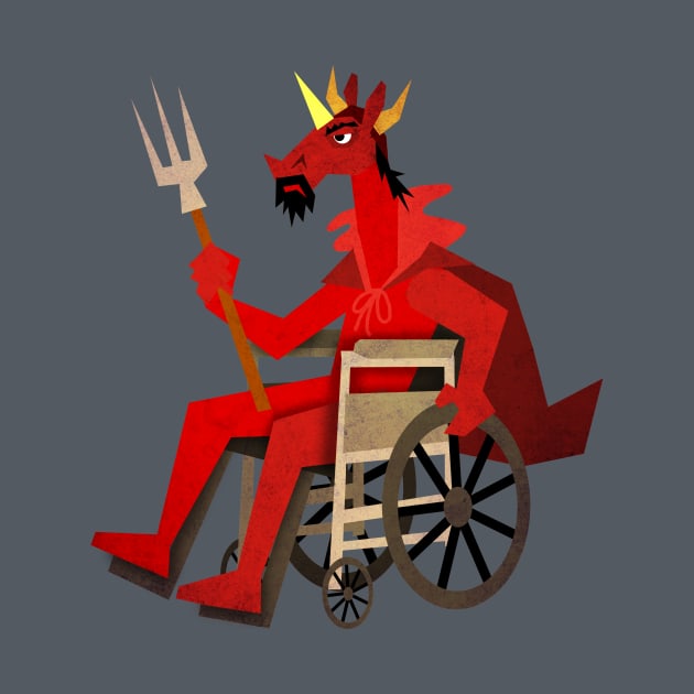 Devil Unicorn in Wheelchair by Thatssounicorny