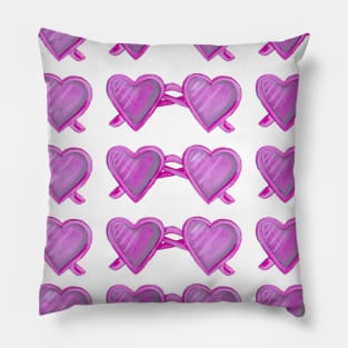 Heart glasses watercolor pattern Pillow